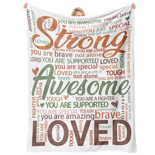 "Super Soft Hug Blanket ??? Inspirational Get Well Soon Gift for Women, Cancer Care Blanket, Healing Throw for Mom, Grandma, Friend, After Surgery Recovery, 50""x60"""
