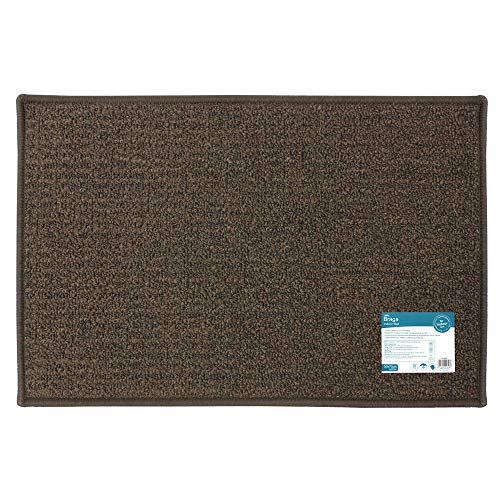 JVL Braga Machine Washable Latex Backed Door Mat, Brown