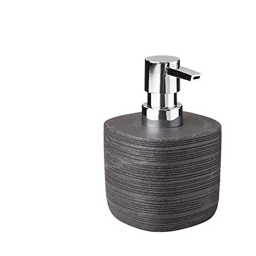 TATAY Soap Dispenser Functional Bathroom Accessory Easy Daily Bathroom Care - Soap Dispenser Bathroom - Durable Polyresin Material - One Size - For Everyday Bathroom Use - Easy Daily Bathroom Care, Grey