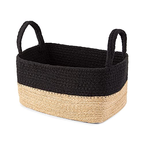 Compactor Magura Jute Storage Basket, S, 24 x 15 x 12 cm, Brown/Black