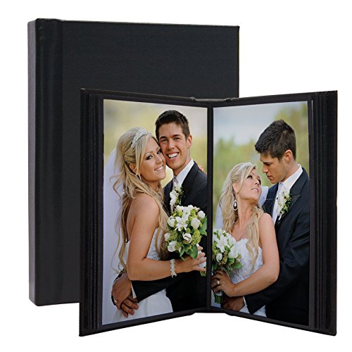 "10"" x 12"" Black Leather Self-Stick Photo Album - Holds 20 Photos"