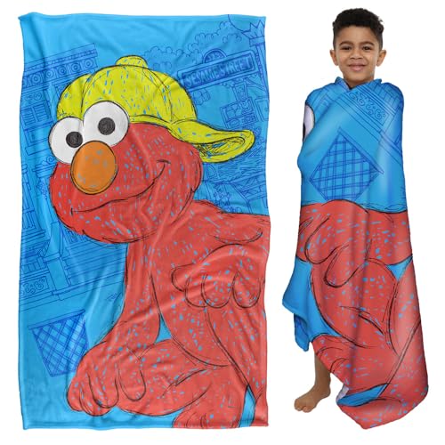 Sesame Street Big Elmo On The Street Silky Touch Super Soft Throw Blanket 91 x 147 Cm
