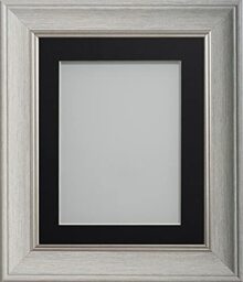 Frame Company Drummond Range Pale Grey A3 Picture Photo Frame with Black Mount for Image A4 * Choice of Sizes* Fitted with Real Glass