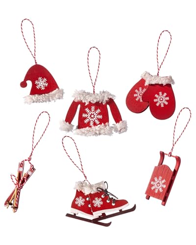 WeRChristmas Hanging Christmas Winter Clothing Decorations Set of 6, Multi-Colour, 1cm