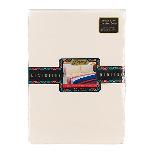 Regency Royal King Size Flat Sheet, Ivory