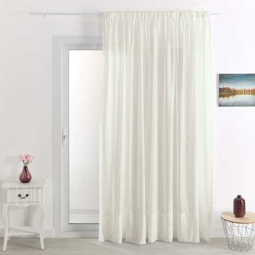 HomeMaison.com Cornely Poly-Linen Net Curtain 300 x 240 cm Champagne