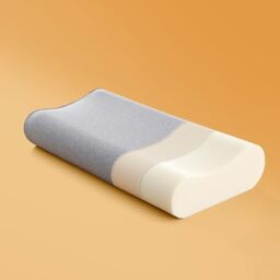 Sonive Contour Memory Foam Pillow Ergonomic Head Neck Support Pillows, Bed Pillow with 30% bamboo + 70% polyester Cover, for Side, Back, Stomach Sleepers, White 60×33×12/10cm