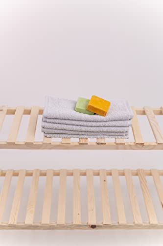 Questo Casa, 5 piece hand towel, 100% cotton, bath towel/hand towel, gray, 30x50 cm