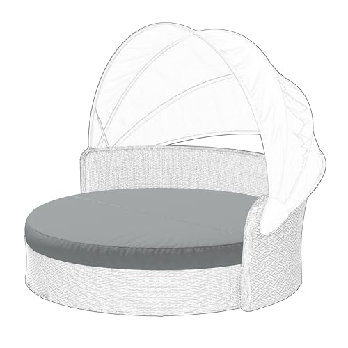 "Cethytirko Outdoor Daybed Cushion Cover, 78"" Round, Light Gray, Fade-Resistant, Waterproof, Patio Daybed Cushion Cover, Cover ONLY"