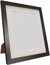 Q7 Picture Photo Frame, Black Ash with Ivory Mount, 50 x 70 cm Image Size 16 x 24 Inch, Plastic Glass