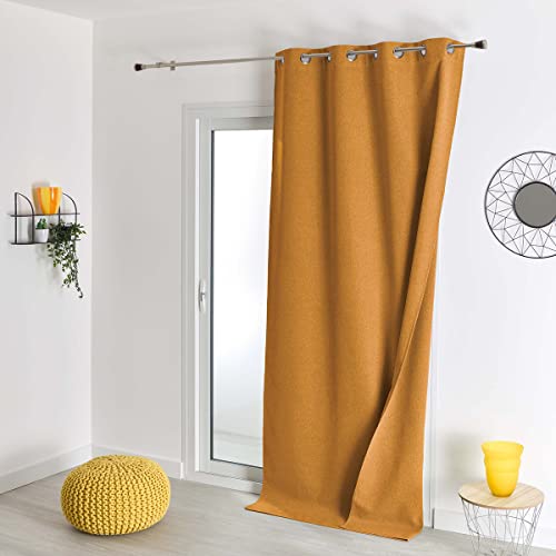 HomeMaison.com Double-Sided Blackout Curtain 135 x 260 cm Ochre