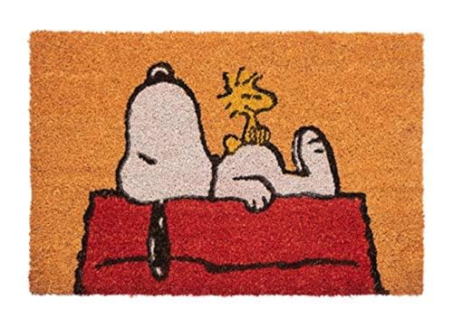 Grupo Erik Peanuts Snoopy Door Mat Coir, Front Door - Gifts, Merchandise - 15.7 x 23.6 in - 40 x 60 cm Coconut Coir & PVC, Waterproof, Non Slip Door Mats Indoor & Outdoor - Peanuts Snoopy Merch