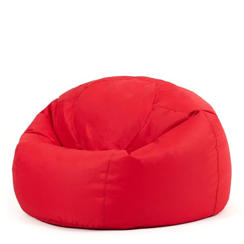 Bean Bag Bazaar Hi-Rest Kids Bean Bag Chair, Red, Indoor Outdoor Water-Resistant Fabric, Kids Chair with Filling Included, Garden, Outdoor Seating, Playroom, Bedroom