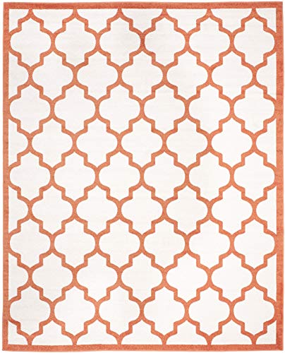 Safavieh Derby Indoor/Outdoor Rug, Woven Polypropylene Carpet in Beige / Orange, 243 X 304 cm