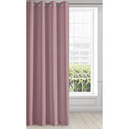 Eurofirany Curtain Eyelets Tunnel Plain-Living Room Bedroom Elegant Modern 1 Piece, Dark Pink, Pink, 135X250cm