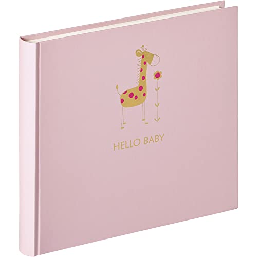 walther Design Photo Album Pink 28 x 25 cm Baby Album with Embossing, Baby Animal UK-148-R