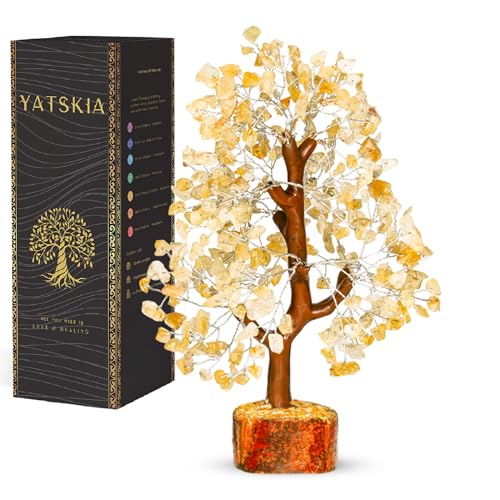 YATSKIA Citrine Crystal Stone - Crystals Tree, Gem Tree, Bonsai Trees, Tree for Home, Crystal Tree of Life, Meditation Accessories, Fake Bonsai, Crystal Tree for Positive Energy