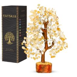 YATSKIA Citrine Crystal Stone - Crystals Tree, Gem Tree, Bonsai Trees, Tree for Home, Crystal Tree of Life, Meditation Accessories, Fake Bonsai, Crystal Tree for Positive Energy