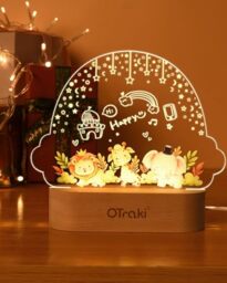 OTraki Night Light with DIY Pattern, LED Toddler Night Light Personalised Toddler Newborn Gifts Warm White Light for Kids Cute Animal Design for Birthday Christmas Bedroom Accessories(Cloud)