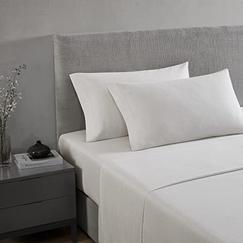 Vera Wang - Queen Sheet Set, Sateen Cotton Bedding, 800 Thread Count, Soft & Smooth (Lace Ivory, Queen)
