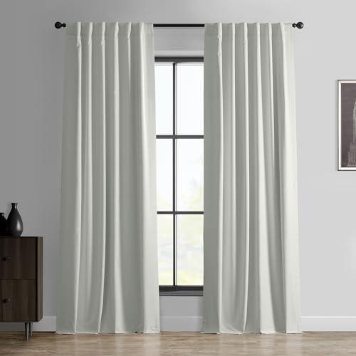 HPD Half Price Drapes Essential Solid Blackout Curtains for Bedroom 108 Inches Long (1 Panel) Thermal Insulated Blackout Curtains for Living Room Rod Pocket Window Curtains, 50W x 108L, Warm White