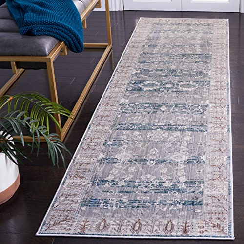 Safavieh Craft Art-Inspired Indoor Woven Runner Area Rug, Valencia Collection, VAL118, in Dark Grey / Light Grey, 69 X 244 cm for Living Room, Bedroom or Any Indoor Space