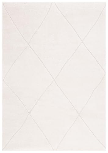 Safavieh Geometric Rug for Living Room, Dining Room, Bedroom - Melody Collection, Short Pile, in Ivory, 122 X 183 cm