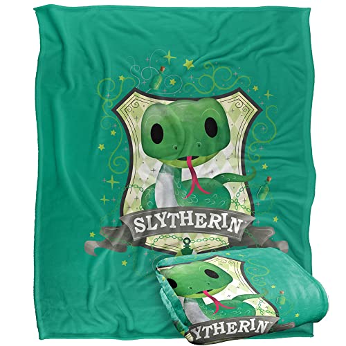 HARRY POTTER Watercolor Slytherin Crest Officially Licensed Silky Touch Super Soft Throw Blanket 152 x 127 cm