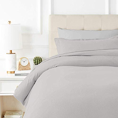 Texas Linen Co California King/King Duvet Cover, 600 Thread Count Sateen 3Pc Egyptian Cotton Duvet Cover Set, 100% Pure Cotton Comforter Cover, 2 Pillow Shams, Zipper Closure, 7 Corner Ties - (Silver)