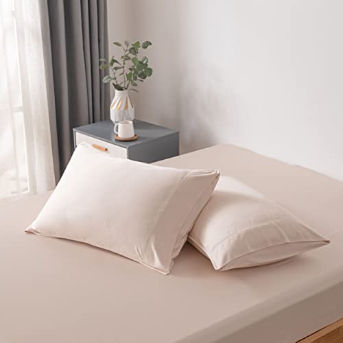Bella Coterie - Luxury Bamboo Viscose Standard Size Pillowcase Set - Organically Grown - Cooling For Hot Sleepers - Ultra Soft - Hypoallergenic - 2 Pillowcases [Champagne]