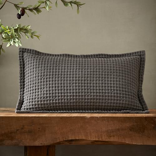 Pineapple Elephant Jaipur Chunky Waffle Cotton 30x50cm Cushion Grey