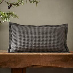 Pineapple Elephant Jaipur Chunky Waffle Cotton 30x50cm Cushion Grey