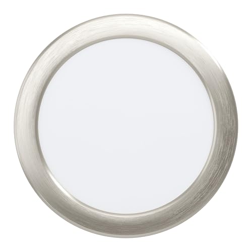 Eglo Recessed Spotlight Fueva 6-Z, Ceiling Spot for Bathroom, Dimmable Bathroom Ceiling Light, Plastic in Chrome, Plastic in White RGB, Warm White to Cool White, IP44