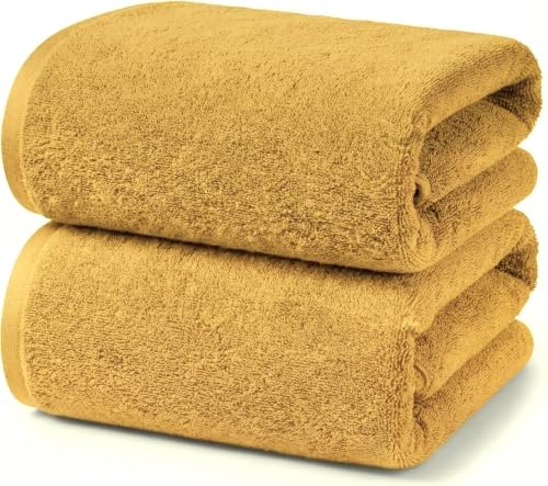 Ruggeri, Set 2 Bath Towels 70x140 cm, Cotton, Yellow