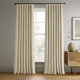 HPD Half Price Drapes Signature Velvet Blackout Curtains for Bedroom 50 x 120 (1 Panel), VPCH-180103-120, Neutral Ground