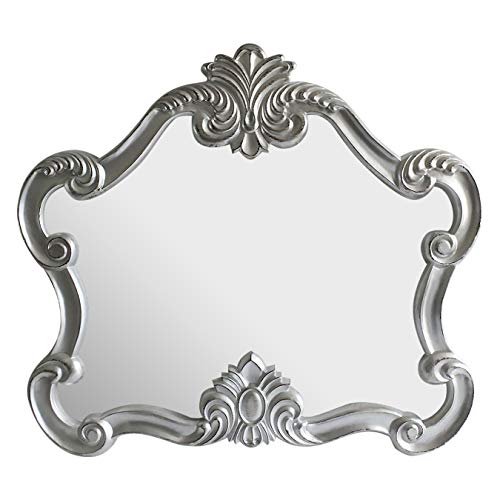 Premier Housewares Wall Mirror/Classic Mirrors For Bathroom/Bedroom/Garden Walls Fancy Wall Mounted Mirrors For Hallway With Metallic Silver Decorative Frame Finish W109 X D5 X H97cm.