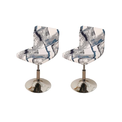 FUANGUI Bar Stool Covers Set of 2, Stretch Bar Stool Chair Cover Slipcovers, Floral Print Counter Stool Bar Chair Covers for Kitchen Pub Dining Room (Geometric Grey)