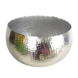 Leaf LEAF-7311 Large Metal Planter 32 x 20cm Hammered Silver Colour-Curvy Edge, 32cm x 20cm