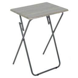 Azuma Folding Side Table Portable TV Dinner Coffee Patio Balcony Bedside Coffee Grey Wood Effect