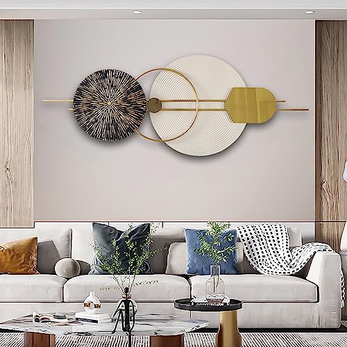ZOOMCAM 3D Round Metal Wall Decor, 120x50cm Art for Living Room, Large Nature Art Home Decor - for Bedroom Dining Room Decorations