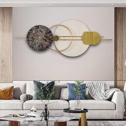 ZOOMCAM 3D Round Metal Wall Decor, 120x50cm Art for Living Room, Large Nature Art Home Decor - for Bedroom Dining Room Decorations