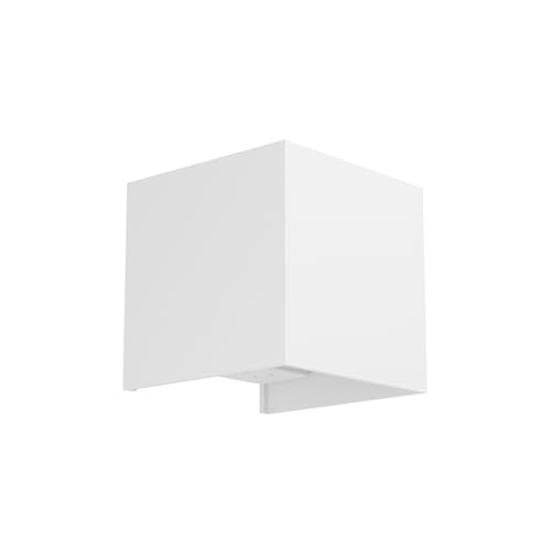 Eglo LED Rechargeable Outdoor wall lamp Rincine, Cube Shape Light Fixture with Motion Sensor, USB Charging, Wireless, White Plastic, Neutral White, IP44
