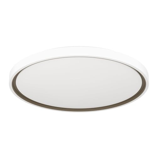 Eglo LED Ceiling lamp Semovigo, Round Light Fixture with dip Switch, Office and Kitchen Lighting in White Dark Bronze, Warm - Neutral - Cool White, Ø 50 cm