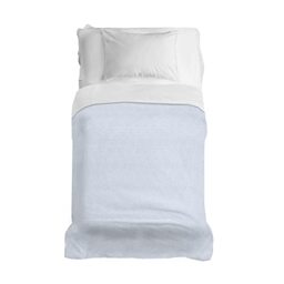 PENSIERI DELICATI Bedspread 220 x 280 cm, Single Sheet 100% Cotton Pique, Ideal as a Furniture Cover, 1 and a Half Bed Blanket, Dublin Blue, 100% Made in Italy