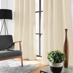 Douceur d'Intérieur, Soline Natural Eyelet Curtain 140 x 280 cm Polyester Plain