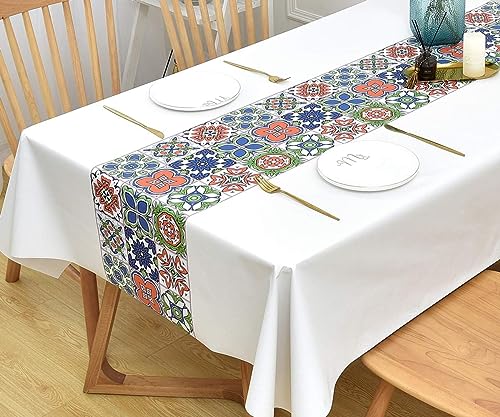 Yofori Table Cloth for Square Table Heavy Duty Vinyl Tablecloth Square Waterproof Plastic Tablecloth Wipeable Outdoor PVC Table Cover for Picnic (Flowers-3, 54'' x 54'')