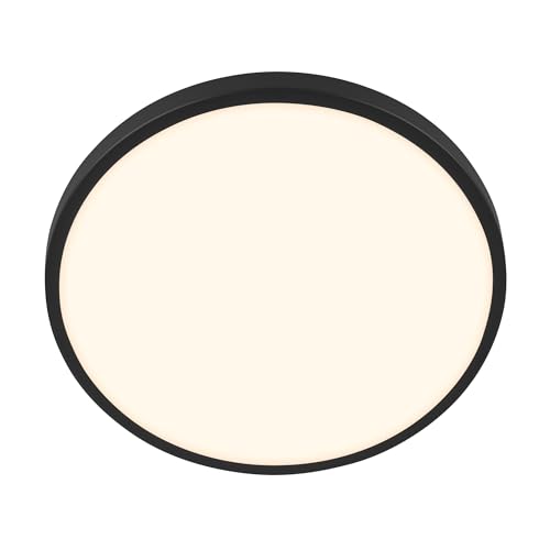BRILONER - LED Ceiling Light with Shade, Warm White Light 17.5W 2400lm, lamp, Living Room, Kitchen Lighting, Hallway, 33 x 6 cm, Black