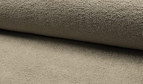 CRS Fur Fabrics Double Sided Cotton TERRY TOWELLING Fabric Material - TAUPE, Brown, 1Mtr - 150cm x 100cm