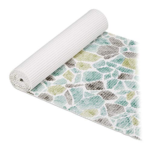 Relaxdays Soft Foam Mat, Cut to Size, Bath, Sauna, Pool, Anti-Slip, Yard Goods, Several Sizes, 300 cm, Blue/White