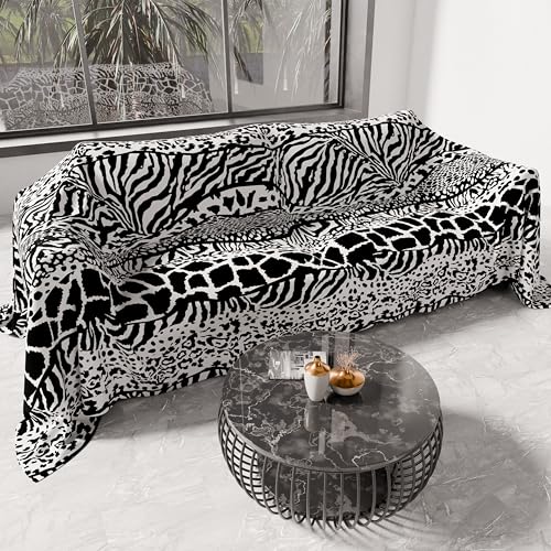 PETTI Artigiani Italiani - Microfibre Sofa Cover 300 x 270 cm, Animal Pattern 05 - Multipurpose for Sofas, Bedspreads and Table Covers - Washable Protective Cover